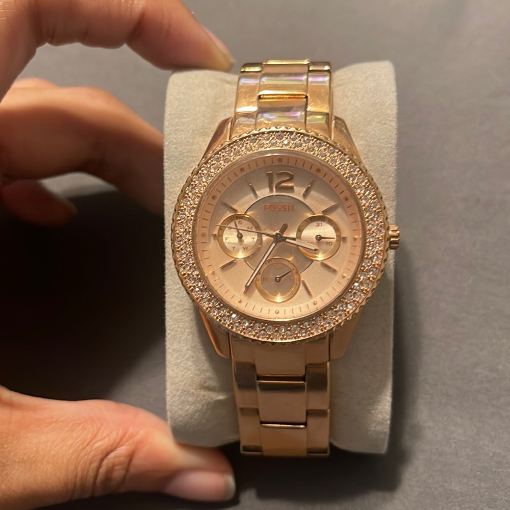 Fossil- Stella Multifunctional Rose-Tone Stainless Steel Watch